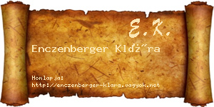 Enczenberger Klára névjegykártya