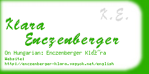 klara enczenberger business card